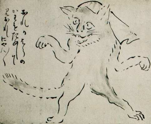 化け猫（与謝蕪村『蕪村妖怪絵巻』）