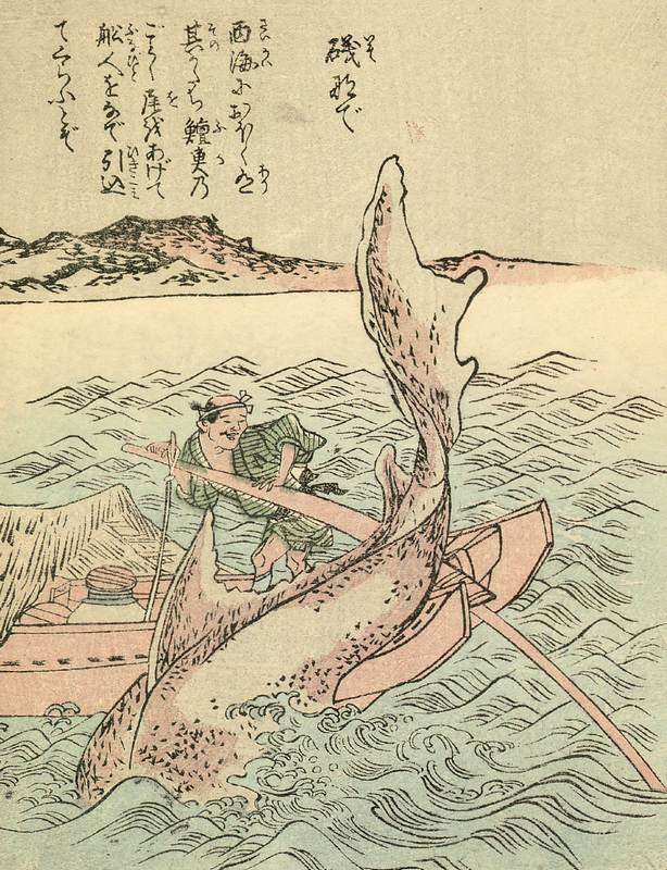 磯撫で(Ehon Hyaku Monogatari)