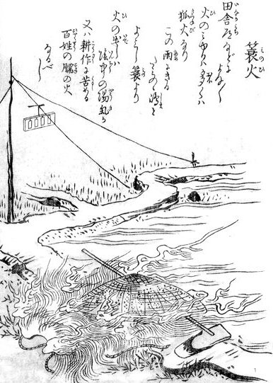 蓑火（鳥山石燕『今昔百鬼拾遺』）