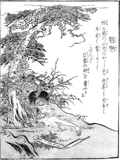 魍魎（鳥山石燕『今昔画図続百鬼』）