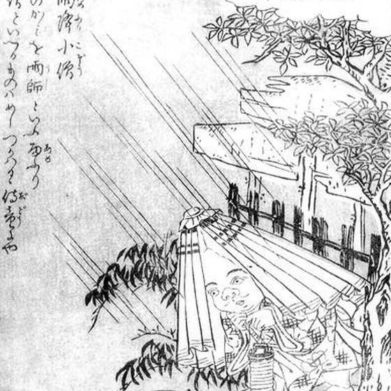 雨降小僧（鳥山石燕『今昔画図続百鬼』）