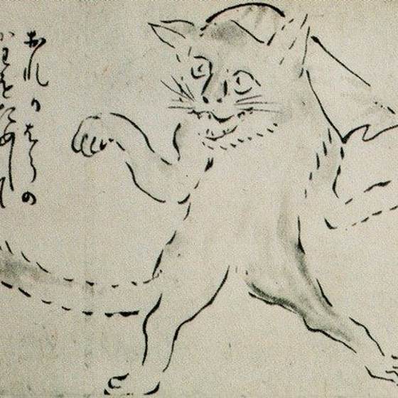 化け猫（与謝蕪村『蕪村妖怪絵巻』）