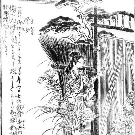 骨女（鳥山石燕『今昔画図続百鬼』）
