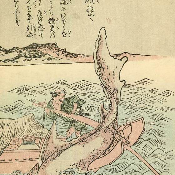 磯撫で（Ehon Hyaku Monogatari）