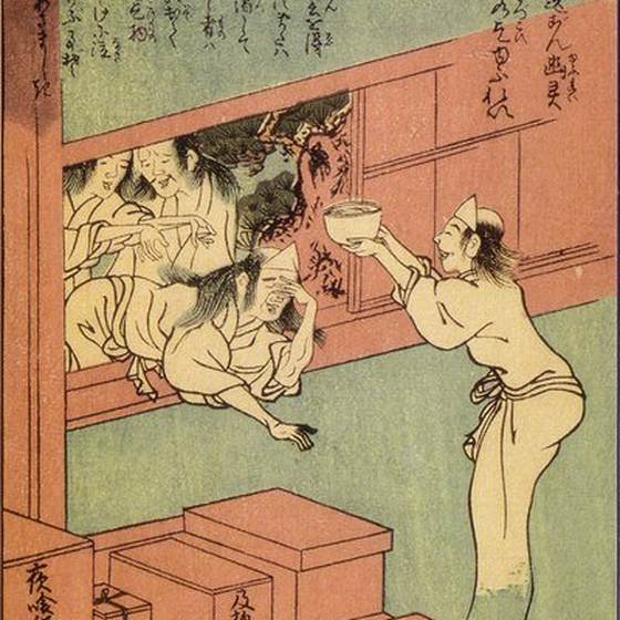 水乞幽霊（竹原春泉『絵本百物語』）