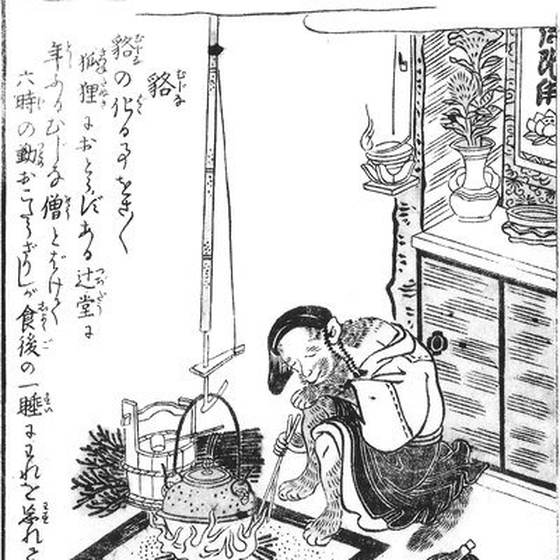 ムジナ（鳥山石燕『今昔画図続百鬼』）