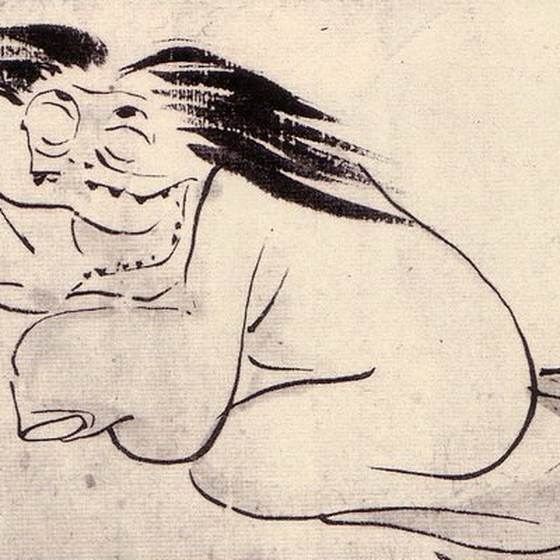 夜泣き婆（与謝蕪村『蕪村妖怪絵巻』）