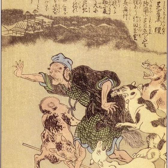 芝右衛門狸（竹原春泉『絵本百物語』）