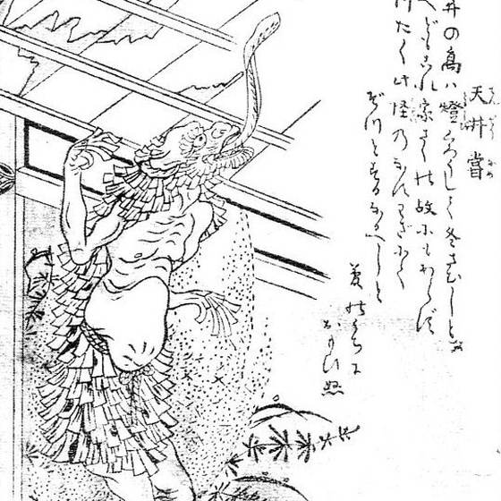天井嘗（鳥山石燕『画図百器徒然袋』）
