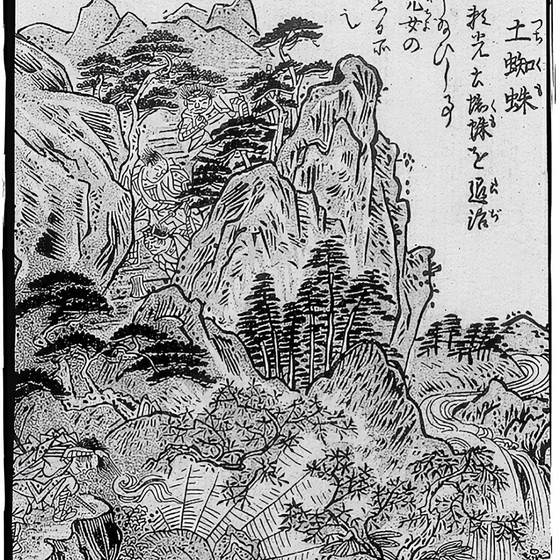 土蜘蛛（鳥山石燕『今昔画図続百鬼』）