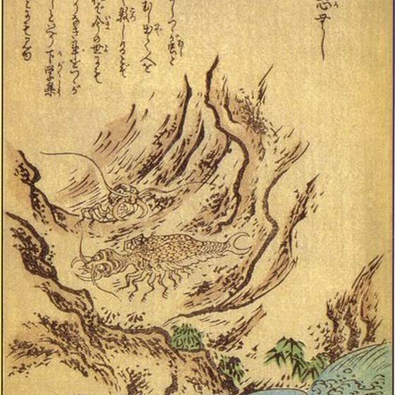 ツツガムシ（竹原春泉『絵本百物語』）