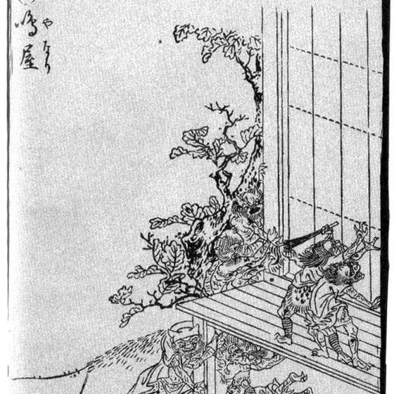 家鳴（鳥山石燕『画図百鬼夜行』）