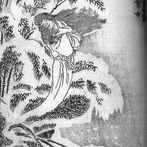 雪女（鳥山石燕『画図百鬼夜行』）