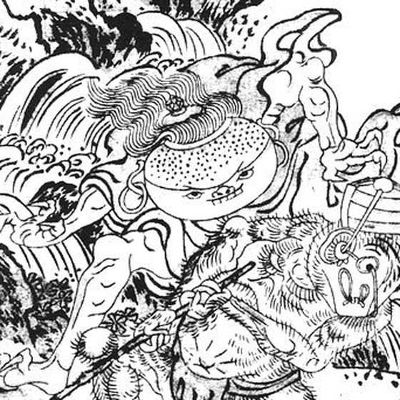 禅釜尚（鳥山石燕『画図百器徒然袋』）