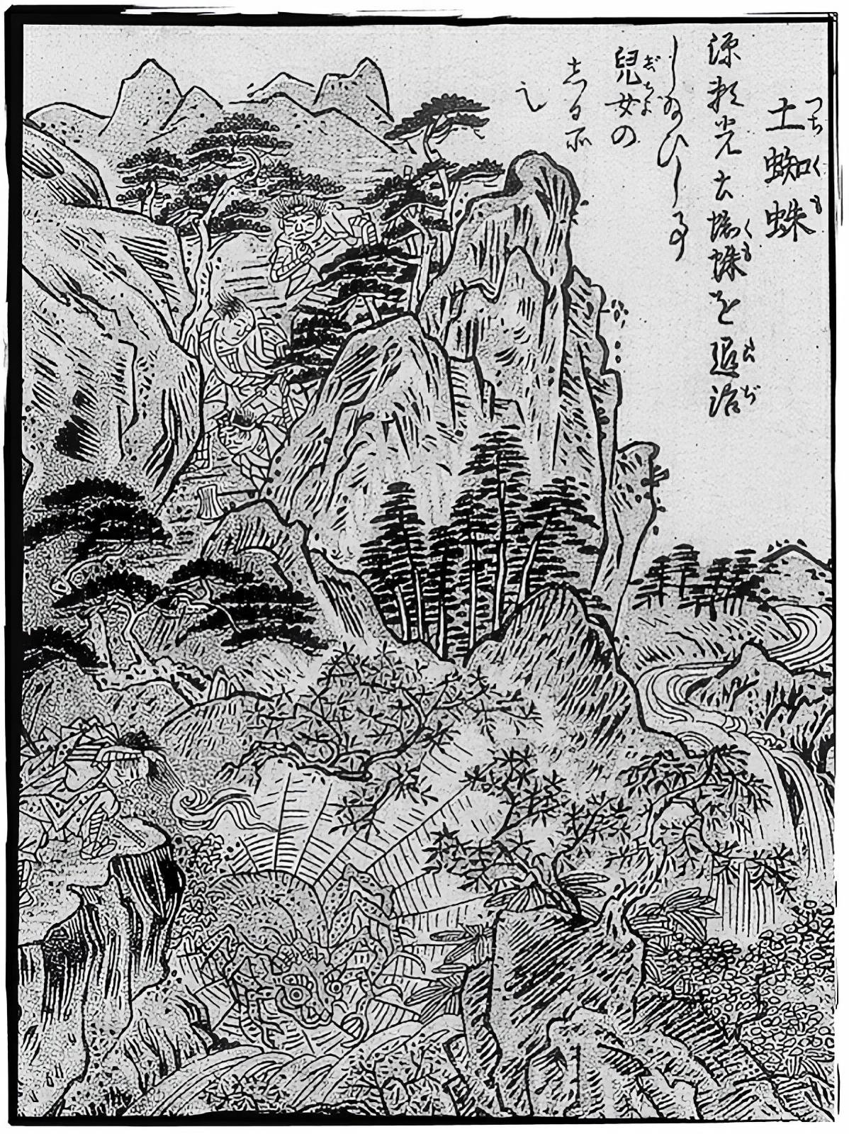 土蜘蛛（鳥山石燕『今昔画図続百鬼』）