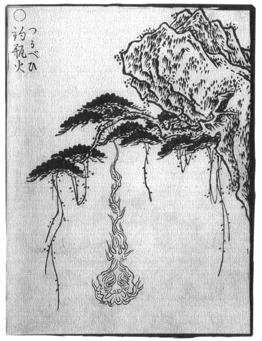 釣瓶火（鳥山石燕『画図百鬼夜行』）