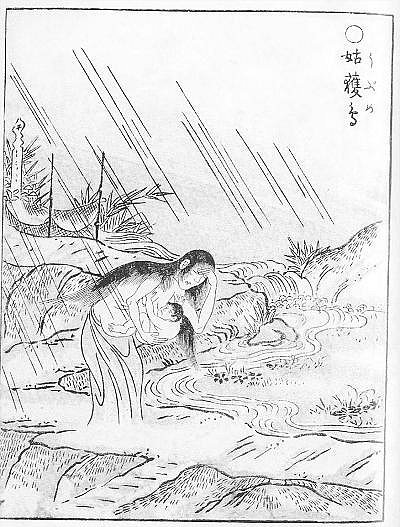 産女（鳥山石燕『画図百鬼夜行』）